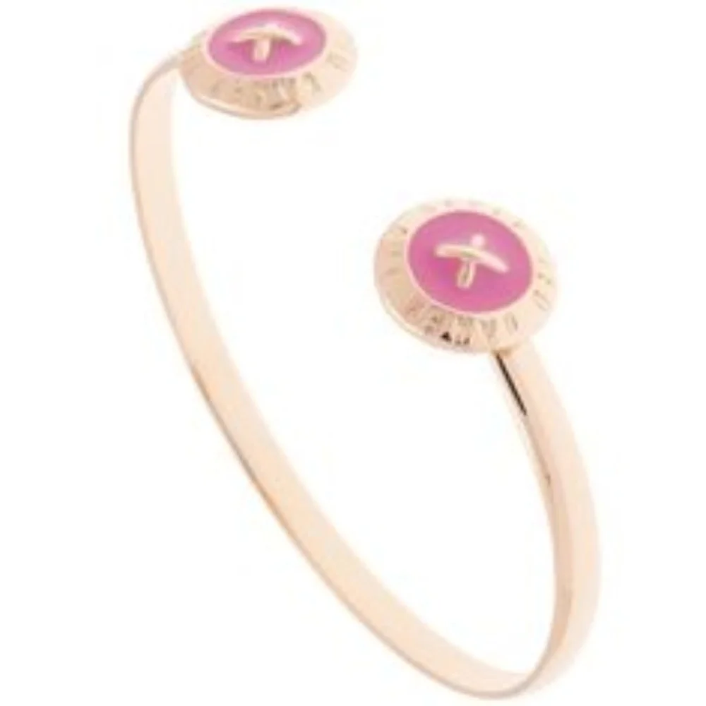 Ted Baker Eida ROSE GOLD Finish PINK Enamel Cuff